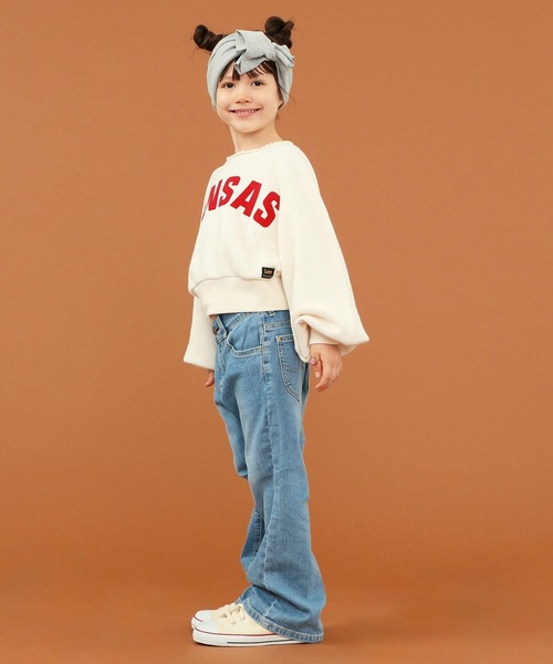 Lee（リー）の「【110-150cm】【親子】キッズ ラグラン パフスリーブ スエット（スウェット・キッズ・チャコールグレー/アイボリー/グレー・140/150/110/130/120）」の11枚目の写真