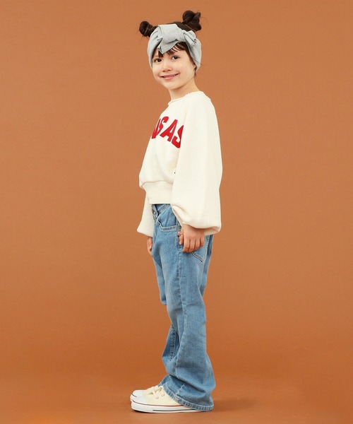 Lee（リー）の「【110-150cm】【親子】キッズ ラグラン パフスリーブ スエット（スウェット・キッズ・チャコールグレー/アイボリー/グレー・140/150/110/130/120）」の12枚目の写真