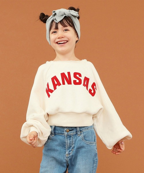 Lee（リー）の「【110-150cm】【親子】キッズ ラグラン パフスリーブ スエット（スウェット・キッズ・チャコールグレー/アイボリー/グレー・140/150/110/130/120）」の13枚目の写真