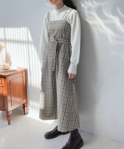 AS KNOW AS plus（アズノゥアズプラス）の「☆ベルト付き フレアジャンスカ　セットアップ可能（ジャンパースカート・レディース・グレー系その他/ベージュ系その他/その他・FREE）」の5枚目の写真