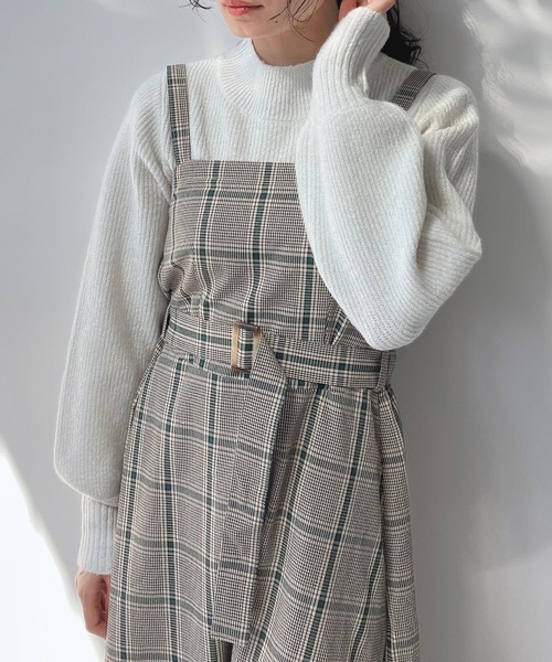 AS KNOW AS plus（アズノゥアズプラス）の「☆ベルト付き フレアジャンスカ　セットアップ可能（ジャンパースカート・レディース・グレー系その他/ベージュ系その他/その他・FREE）」の6枚目の写真