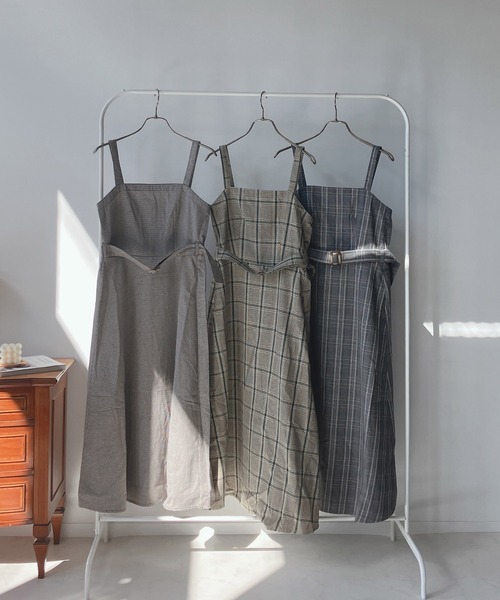 AS KNOW AS plus（アズノゥアズプラス）の「☆ベルト付き フレアジャンスカ　セットアップ可能（ジャンパースカート・レディース・グレー系その他/ベージュ系その他/その他・FREE）」の10枚目の写真