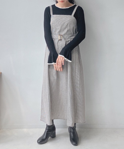 AS KNOW AS plus（アズノゥアズプラス）の「☆ベルト付き フレアジャンスカ　セットアップ可能（ジャンパースカート・レディース・グレー系その他/ベージュ系その他/その他・FREE）」の21枚目の写真