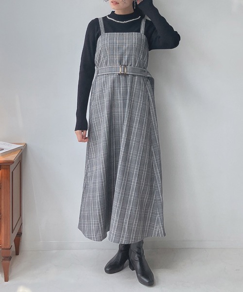 AS KNOW AS plus（アズノゥアズプラス）の「☆ベルト付き フレアジャンスカ　セットアップ可能（ジャンパースカート・レディース・グレー系その他/ベージュ系その他/その他・FREE）」の16枚目の写真