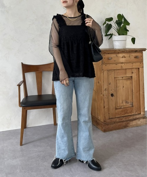 トップス kanasora コカ coca 新感覚ダンボールフレアトップス （White） -ファッション