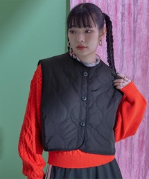 キルティングショートベスト
