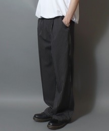 Wide Straight Trousers with Center Press and Tucks/センタープレス タック ワイド ストレートスラックス パンツ ボトムス メンズ バギーパンツ