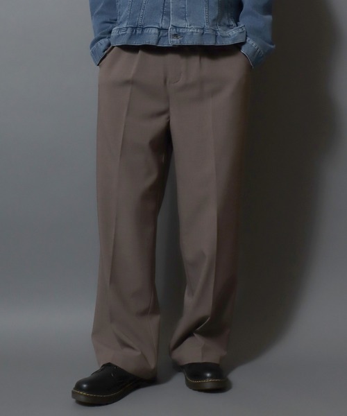 ANPAS(アンパス)の「Tuck Wide Straight Pants/センタープレス タック ワイド ストレートスラックスパンツ ボトムス メンズ(スラックス・メンズ・ホワイト/アイボリー/モカ/チャコール/ブラック・M/S/L/LL)」の5枚目の写真