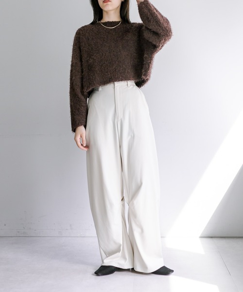 mystic（ミスティック）の「【4色展開】モールフェザーニット（ニット/セーター・レディース・ブラウン/ブルー/アイボリー/ブラック・FREE）」の10枚目の写真