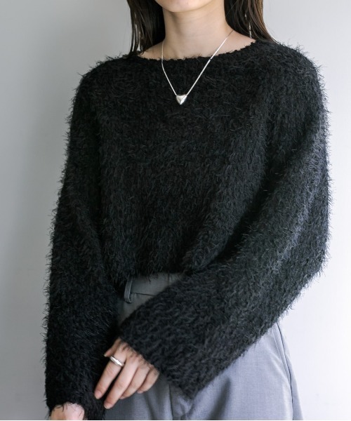 mystic（ミスティック）の「【4色展開】モールフェザーニット（ニット/セーター・レディース・ブラウン/ブルー/アイボリー/ブラック・FREE）」の11枚目の写真