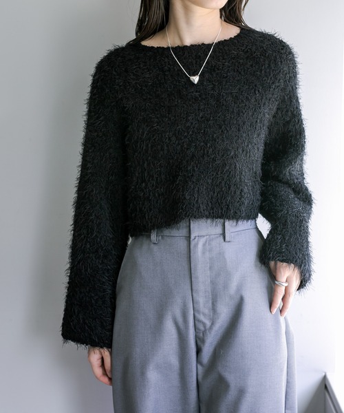 mystic（ミスティック）の「【4色展開】モールフェザーニット（ニット/セーター・レディース・ブラウン/ブルー/アイボリー/ブラック・FREE）」の12枚目の写真