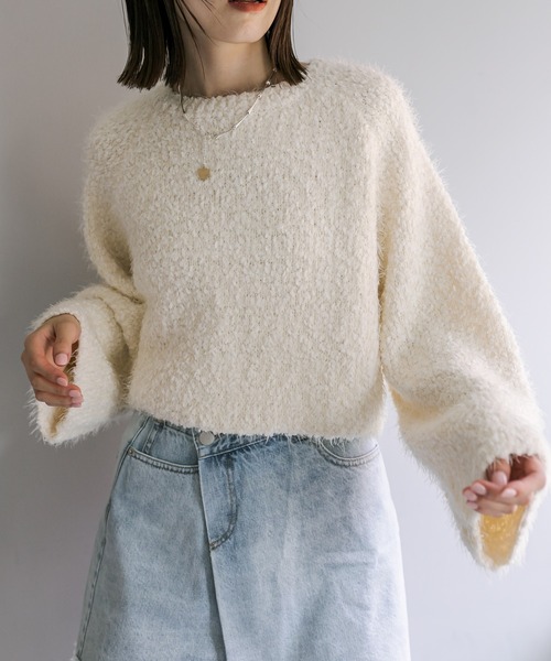 mystic（ミスティック）の「【4色展開】モールフェザーニット（ニット/セーター・レディース・ブラウン/ブルー/アイボリー/ブラック・FREE）」の20枚目の写真