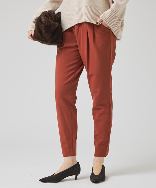 qualite（カリテ）の「【23AW】2WAYバックピーチタックパンツ/秋服/冬服/オフィスカジュアル（スラックス・レディース・ブラック/オフホワイト/ダークオレンジ・40/34/36/38）」の3枚目の写真