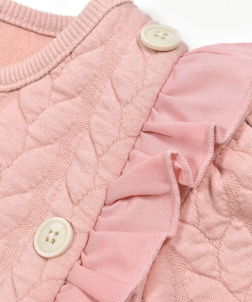 Noeil aime BeBe（ノイユエイムベベ）の「ケーブルジャガードマフラー付ワンピース(80~130cm)（ワンピース・キッズ・グリーン/ピンク・110cm/130cm/120cm/100cm/90cm/80ｃｍ）」の13枚目の写真