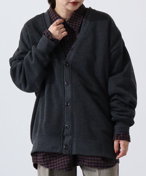 FUNALIVE(ファンアライブ)の「Fleece-lined cardigan / 裏起毛カーディガン unisex(カーディガン/ボレロ・メンズ・杢グレー/グレイッシュベージュ/ヘザーチャコール/ブラック/グリーン/ベージュ・L/XL/M)」の4枚目の写真