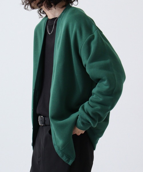 FUNALIVE(ファンアライブ)の「Fleece-lined cardigan / 裏起毛カーディガン unisex(カーディガン/ボレロ・メンズ・杢グレー/グレイッシュベージュ/ヘザーチャコール/ブラック/グリーン/ベージュ・L/XL/M)」の10枚目の写真