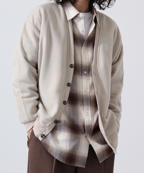 FUNALIVE(ファンアライブ)の「Fleece-lined cardigan / 裏起毛カーディガン unisex(カーディガン/ボレロ・メンズ・杢グレー/グレイッシュベージュ/ヘザーチャコール/ブラック/グリーン/ベージュ・L/XL/M)」の20枚目の写真