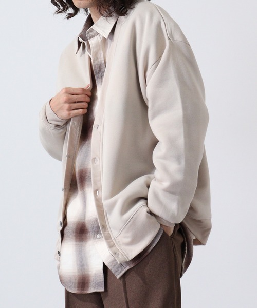 FUNALIVE(ファンアライブ)の「Fleece-lined cardigan / 裏起毛カーディガン unisex(カーディガン/ボレロ・メンズ・杢グレー/グレイッシュベージュ/ヘザーチャコール/ブラック/グリーン/ベージュ・L/XL/M)」の19枚目の写真