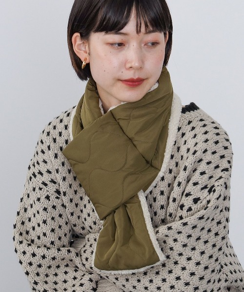 BEAMS HEART(ビームスハート)の「キルティング × ボア マフラー(マフラー・レディース・ブラック/ベージュ/オリーブ/グリーン系その他5/ブラウン系その他3/ケリーグリーン/ナチュラル/レッド系その他7・ONE SIZE)」の6枚目の写真