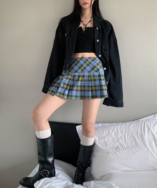 LOHEN⭐︎最終値下げスカートパンツブラック 未使用タグ付き セール】CHECK SKIRT / チェック柄スカートパンツ スカパン