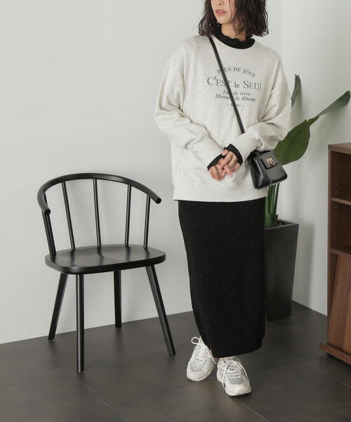 FREE'S MART（フリーズマート）の「◇ネップニットナロースカート（スカート・レディース・ブラック/ライトグリーン/パープル・SMALL/MEDIUM）」の18枚目の写真