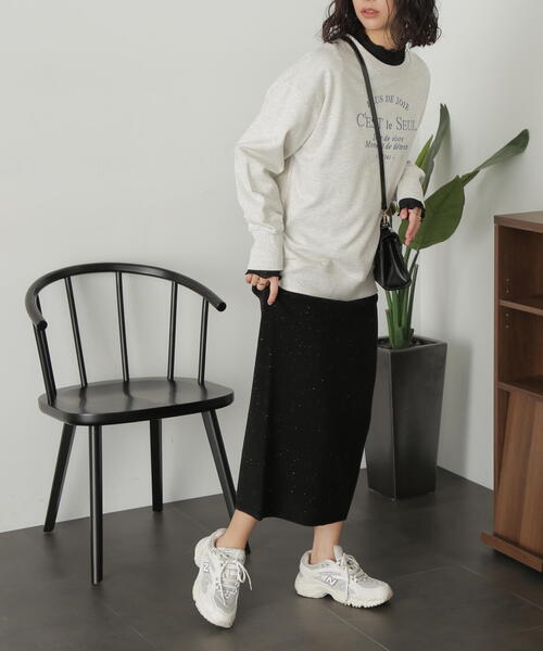 FREE'S MART（フリーズマート）の「◇ネップニットナロースカート（スカート・レディース・ブラック/ライトグリーン/パープル・SMALL/MEDIUM）」の19枚目の写真