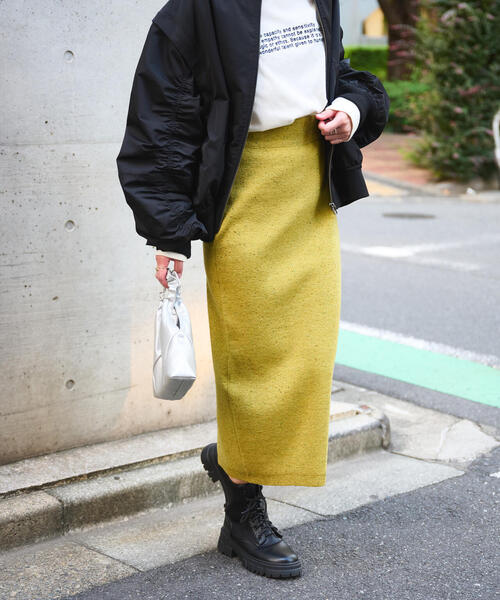 FREE'S MART（フリーズマート）の「◇ネップニットナロースカート（スカート・レディース・ブラック/ライトグリーン/パープル・SMALL/MEDIUM）」の7枚目の写真