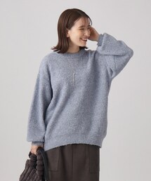 ◆【体型カバー】ふわふわブークレトップス
