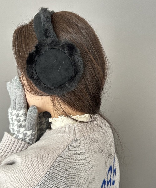 COMON＋（コモンプラス）の「ヘッドホン 型 もこもこ エコファー イヤーマフ（イヤーマフ・レディース・ベージュ/カーキ/ブラック/カーキ系2・FREE）」の18枚目の写真