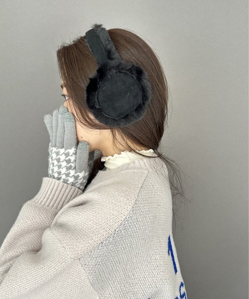 COMON＋（コモンプラス）の「ヘッドホン 型 もこもこ エコファー イヤーマフ（イヤーマフ・レディース・ベージュ/カーキ/ブラック/カーキ系2・FREE）」の21枚目の写真