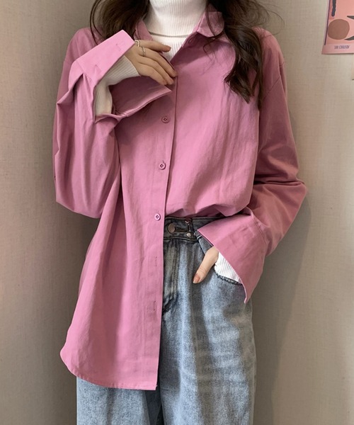 Girly Doll（ガーリードール）の「レギュラーカラーシャツ（シャツ/ブラウス・レディース・ホワイト/キャメル/ブルー/ピンク・FREE）」の21枚目の写真