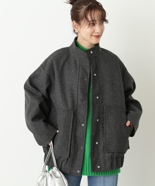 N.(N. Natural Beauty Basic)(エヌエヌナチュラルビューティーベーシック)の「【S Size Line】◆ジャージーメルトンスタジアムジャンパー(ブルゾン・レディース・杢グレー/ブラック・MEDIUM/SMALL)」の9枚目の写真