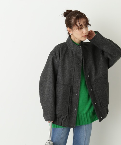 N.(N. Natural Beauty Basic)(エヌエヌナチュラルビューティーベーシック)の「【S Size Line】◆ジャージーメルトンスタジアムジャンパー(ブルゾン・レディース・杢グレー/ブラック・MEDIUM/SMALL)」の10枚目の写真