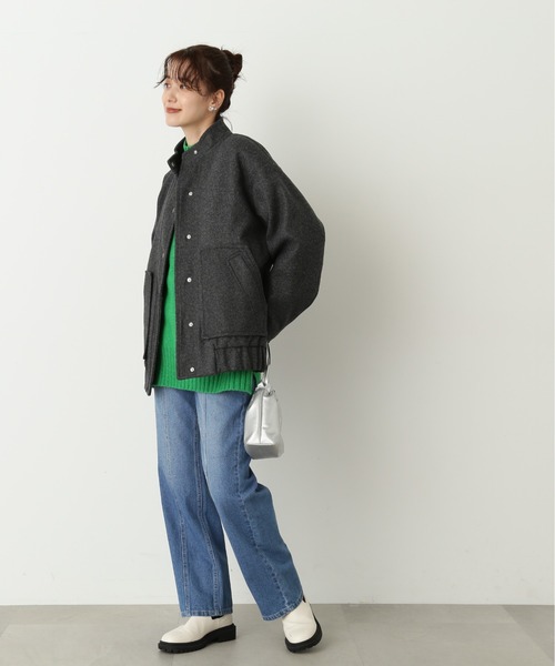 N.(N. Natural Beauty Basic)(エヌエヌナチュラルビューティーベーシック)の「【S Size Line】◆ジャージーメルトンスタジアムジャンパー(ブルゾン・レディース・杢グレー/ブラック・MEDIUM/SMALL)」の13枚目の写真