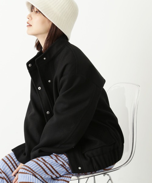 N.(N. Natural Beauty Basic)(エヌエヌナチュラルビューティーベーシック)の「【S Size Line】◆ジャージーメルトンスタジアムジャンパー(ブルゾン・レディース・杢グレー/ブラック・MEDIUM/SMALL)」の6枚目の写真