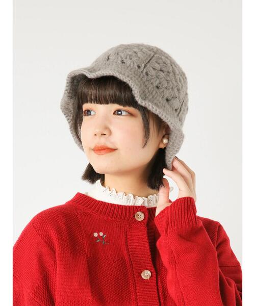 ehka sopo(エヘカソポ)の「かぎ針ニットハット(ハット・レディース・ピンク/グレー/キナリ・F)」の12枚目の写真