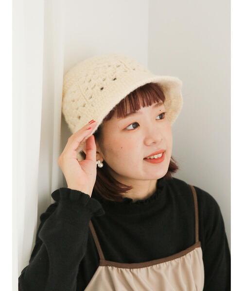 ehka sopo(エヘカソポ)の「かぎ針ニットハット(ハット・レディース・ピンク/グレー/キナリ・F)」の13枚目の写真