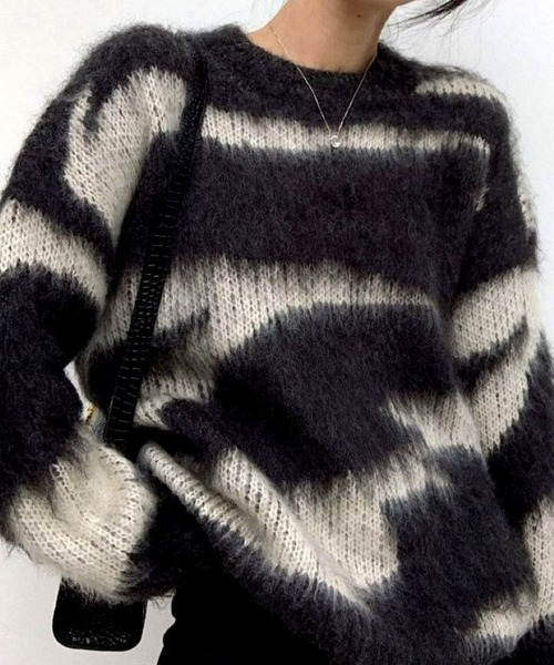 CANVAS+（キャンバスプラス）の「【CANVAS+】配色モヘアニットトップス（ニット/セーター）」 - WEAR