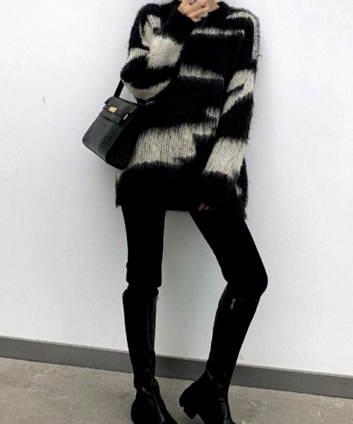 CANVAS+（キャンバスプラス）の「【CANVAS+】配色モヘアニットトップス（ニット/セーター）」 - WEAR