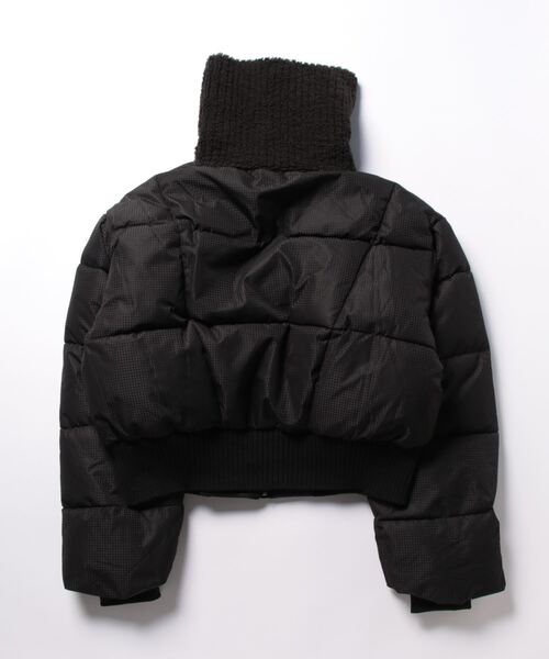 ダウンジャケット ダウンジャケット 軽量 襟ボア ショート丈シームレス セール】【Mayree】襟ボア ショート丈 中綿ジャケット アウター