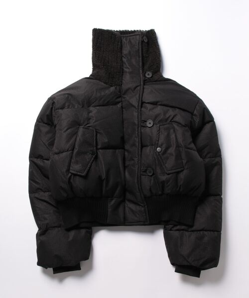 Mayree（メイリー）の「【Mayree】襟ボア ショート丈 中綿ジャケット アウター（ダウンジャケット/コート・レディース・ブラック/ホワイト/ブラウン/ピンク・SMALL/MEDIUM/LARGE）」の12枚目の写真