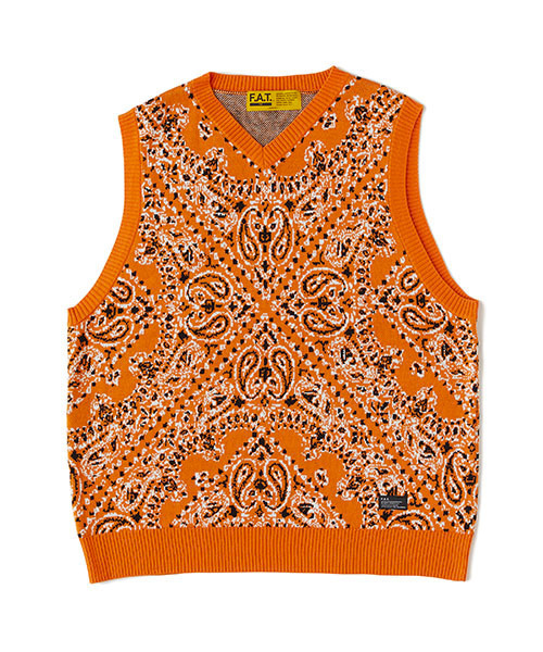 FAT（エフエイティー）の「HANK-V（ベスト・メンズ・オレンジ/ブラウン/ブラック/ターコイズブルー・SKINNY(L)/JUMBO(XXL)/FAT(XL)）」の4枚目の写真