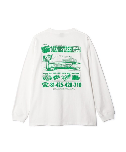MANASTASH(マナスタッシュ)の「MANASTASH/マナスタッシュ/CiTee L/S SUPERMARKET/シティーロングスリーブ スーパーマーケット(Tシャツ/カットソー・メンズ・ホワイト/ブラック/ピンク・L/XL/M/S)」の2枚目の写真