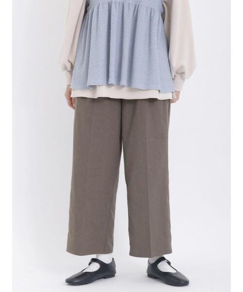 Samansa Mos2（サマンサ モスモス）の「【保温加工】タックストレートパンツ（その他パンツ・レディース・ブラック/チャコールグレー/キナリ/モカ・F）」の8枚目の写真