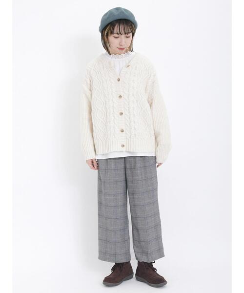 Samansa Mos2（サマンサ モスモス）の「【保温加工】タックストレートパンツ（その他パンツ・レディース・ブラック/チャコールグレー/キナリ/モカ・F）」の13枚目の写真