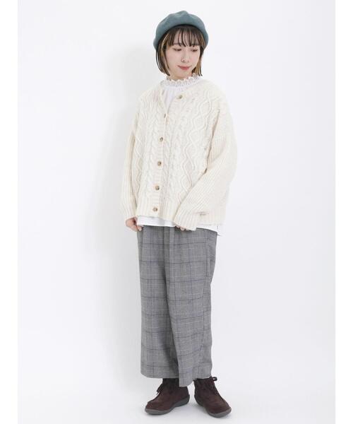 Samansa Mos2（サマンサ モスモス）の「【保温加工】タックストレートパンツ（その他パンツ・レディース・ブラック/チャコールグレー/キナリ/モカ・F）」の14枚目の写真