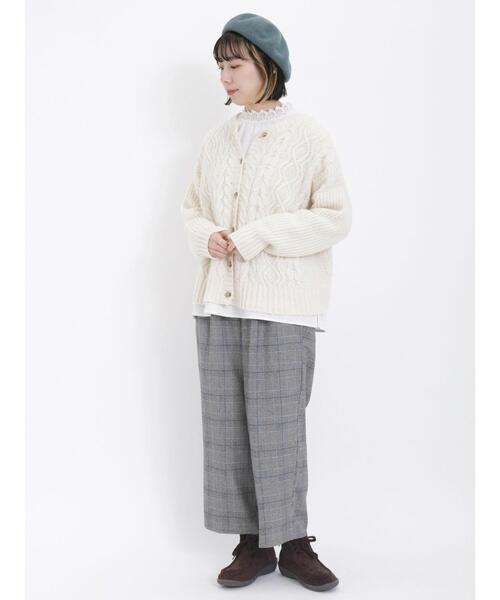 Samansa Mos2（サマンサ モスモス）の「【保温加工】タックストレートパンツ（その他パンツ・レディース・ブラック/チャコールグレー/キナリ/モカ・F）」の15枚目の写真