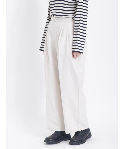 Samansa Mos2（サマンサ モスモス）の「【保温加工】タックストレートパンツ（その他パンツ・レディース・ブラック/チャコールグレー/キナリ/モカ・F）」の17枚目の写真