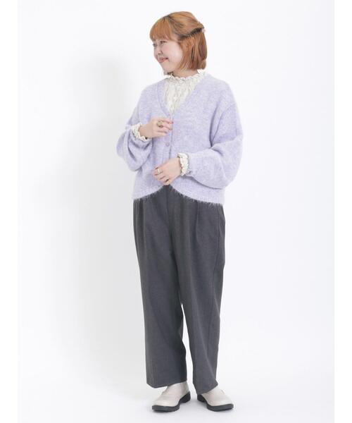 Samansa Mos2（サマンサ モスモス）の「【保温加工】タックストレートパンツ（その他パンツ・レディース・ブラック/チャコールグレー/キナリ/モカ・F）」の21枚目の写真