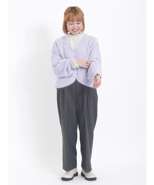 Samansa Mos2（サマンサ モスモス）の「【保温加工】タックストレートパンツ（その他パンツ・レディース・ブラック/チャコールグレー/キナリ/モカ・F）」の22枚目の写真